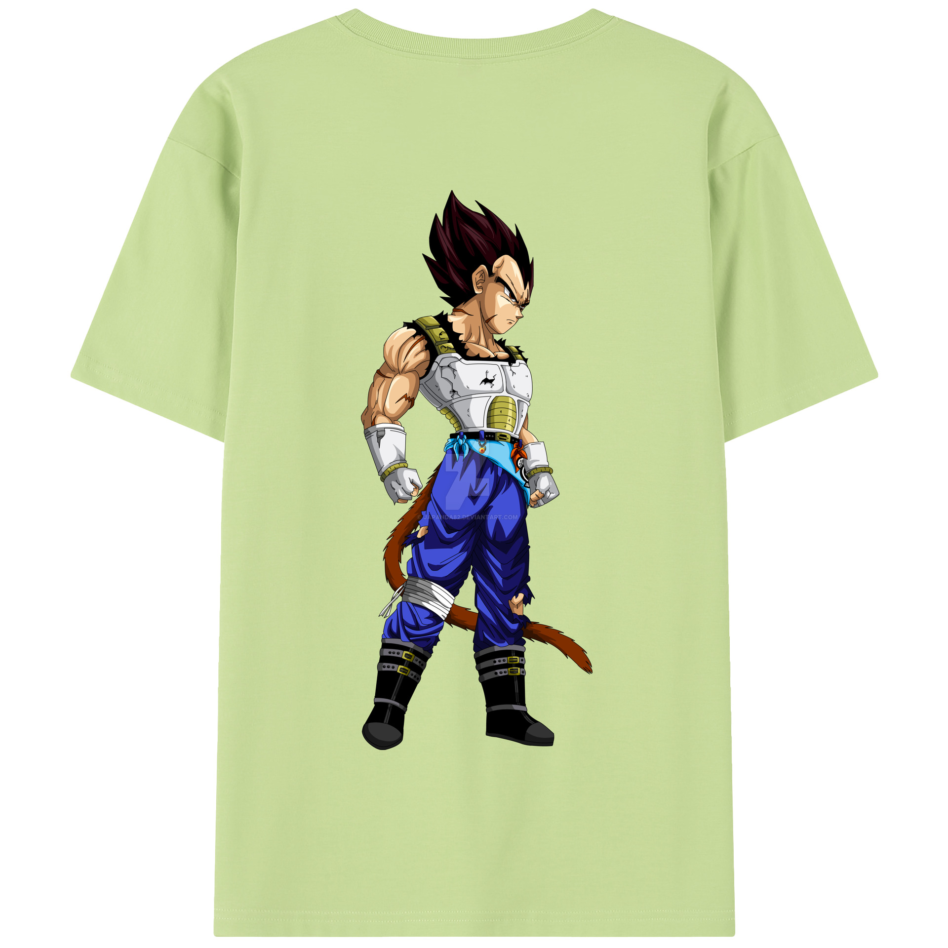 （画像用） ドラゴンボール ベジータ四世（Bejīta Yonsei）DRAGON BALL Vegeta IV 綿100％半袖Tシャツ（背面プリント）